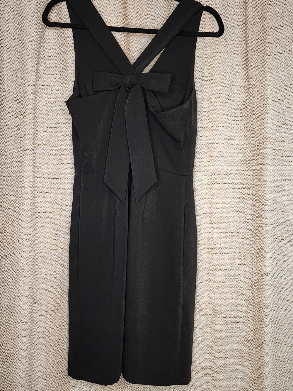 Banana Republic V-Neck Midi Little Black Dress with Bow Back